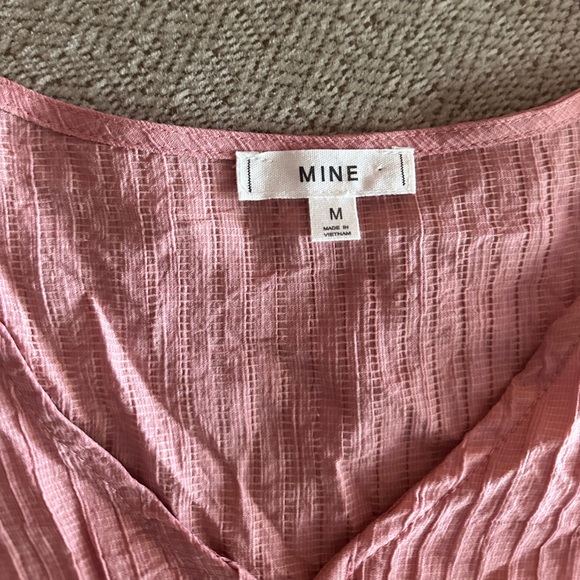 Rose Pink button down A-line dress. Puff sleeves size Medium. Boutique. - Picture 2 of 2